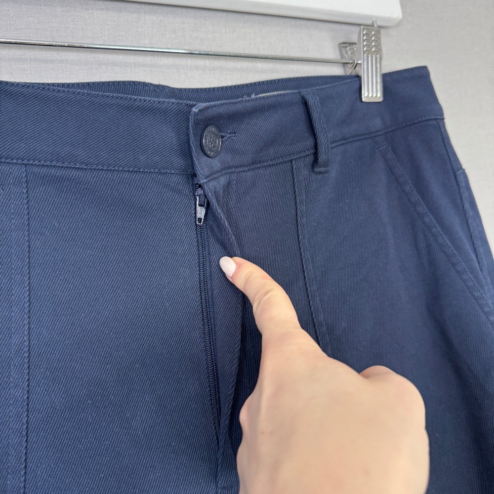 G/FORE Cotton Twill High Rise Straight Tapered Trouser Womens 10 Blue Golf Pant - Picture 4 of 12